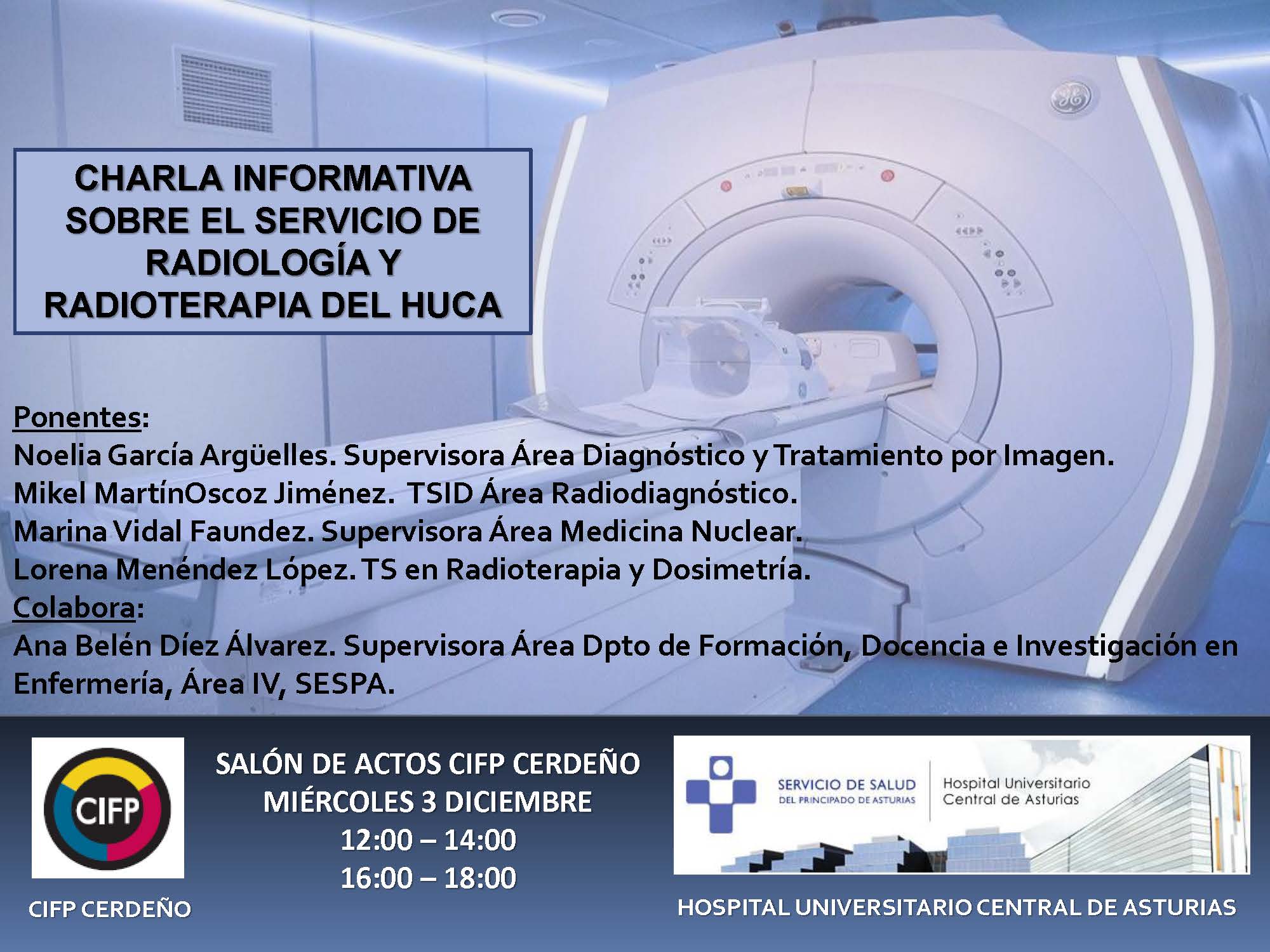 CHARLA INFORMATIVA SOBRE EL SERVICIO DE RADIOLOGÍA Y RADIOTERAPIA DEL HUCA